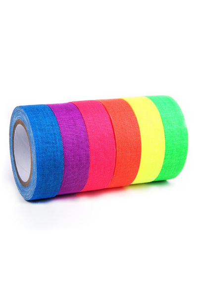 Choice 6Pcs Colors 5Meter 6 Colors Neon Gaffer Cloth Tape Fluorescent Rainbow...