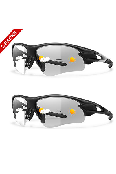 choice2 WN10-17 2 Packs Photochromic Sunglasses for Men Women Outdoor Sports ...