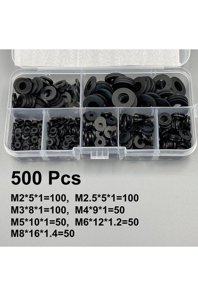 Choice 500 Pcs Black 500 Pcs White & Black Nylon Washers M2 M2.5 M3 M4 M5 M6 ...