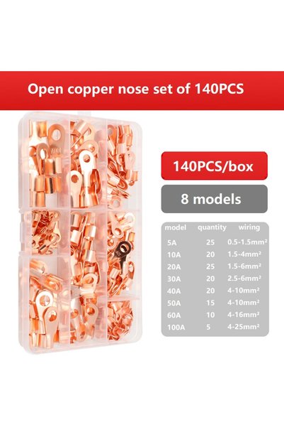 Choice1 140PCS 70/140PCS Open Crimp Ring Connector OT Cable Electrical Wire T...