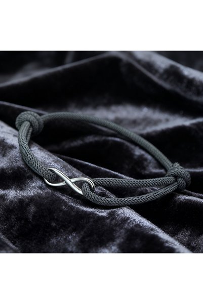 Choice3 dark grey Unique Men Rope Bracelet Premium Selected 3mm Cord 6 Colors...
