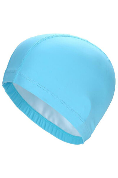 Choice One Size Sky Blue PU Fabric Swimming Cap Men Women Waterproof Swim Poo...