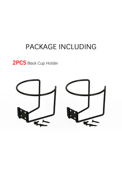 Choice1 401-500ml 2PCS Black Holders Boat Ring Cup Holder Iron Ringlike Drink...