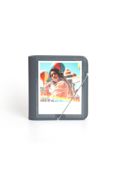 Choice Grey Portable PU Leather Photo Album, 28 Pockets, Compatible with Pola...