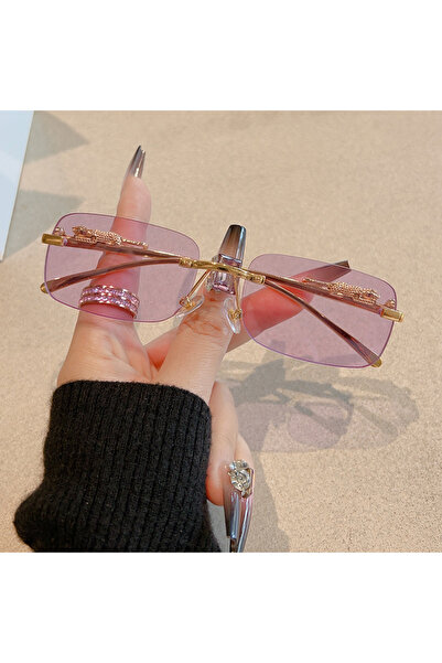 Choice8 purple 12pcs New Rimless Small Rectangle Sunglasses Fashion Y2K Frame...