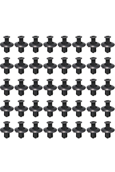 choice2 40Pcs 8mm Plastic Rivets Fasteners Screw Car Bumper Fender Black Rive...
