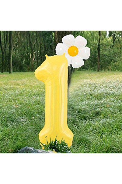 Choice 40inch Yellow Number1 40inch White Daisy Balloons Sets Yellow Number B...