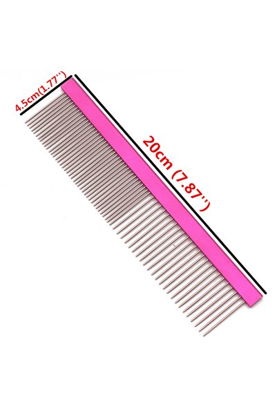 Choice8 1Pcs 7908 Hong Pet Comb Aluminium Handle Dog Grooming Comb Colorful C...
