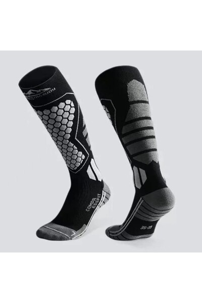 choice2 Black Grey New Thickened Ski Socks Breathable Thermal Knee High Socks...