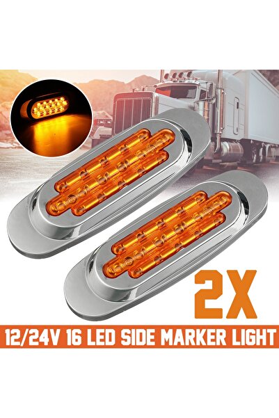 Choice4 2PCS Yellow 2X 16LED 12-24V LED Side Marker Light Position Side Light...