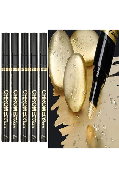Choice 5pcs Gold 5/1pcs Chrome Pen Marker Mirror Waterproof Paint Repair For ...