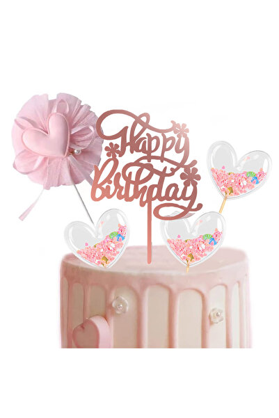 Choice 5 قطع من طراز 1 PinkHeart توبر كعكة عيد ميلاد سعيد توبر كعكة عيد ميلاد...