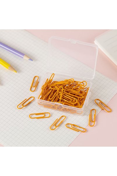 Choice7 orange 50 50pcs/box 28mm Macaron Colored Paper Clips, Creative Accoun...