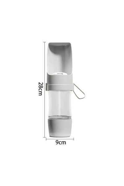 Choice1 Gery Portable Dog Cat Water Bottle with Storage Food and Water Contai...