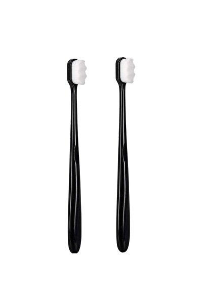 Choice1 2pcs black 2Pcs Sets Adult Toothbrush Ultra Soft-bristled Toothbrush ...