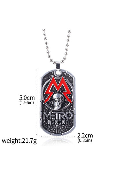 Miniso N00229 Game Metro Exodus 2033 Dog Tag Keychain Spartan Rangers Logo Pe...