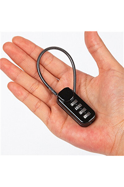 Choice black Portable Zinc Alloy 4 Digit Password Lock Wire Rope Anti-Theft B...