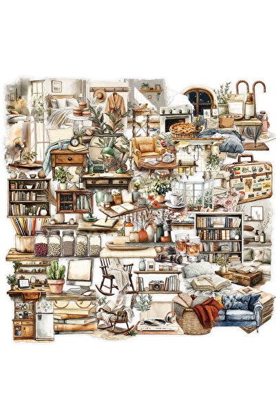 Choice 50PCS 10/30/50pcs Transparent Home Art Creative Stickers Vintage Graff...