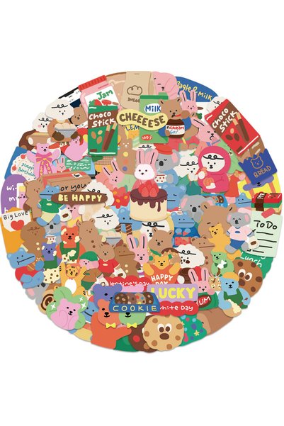 Choice 100PCS 100Pcs Korean Dailylike Bear Stickers Vinyl Waterproof Stickers...