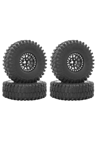 Choice 4pcs black Metal 1.9 Beadlock Wheel Rim Tires Set for 1/10 RC Crawler ...