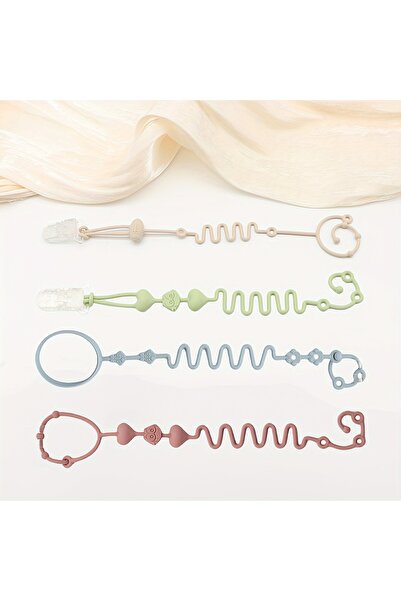 Choice XK-LZ-00007BTLmigan 4pcs Adjustable Silicone Pacifier Chain, Teether T...