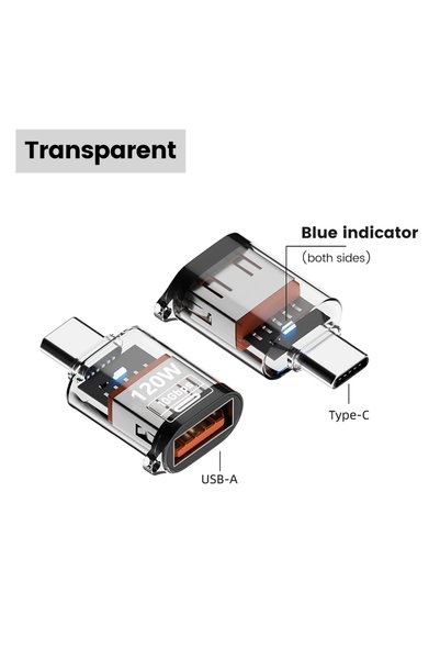 Choice محول USB 3.2 إلى Type C من Transpar C Male إلى U 120W سريع الشحن، OTG ...