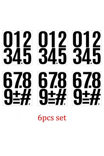 Choice1 6 Pages Black Number 6 Sheets 4 Inch Big Letter Alphabet Number Stick...