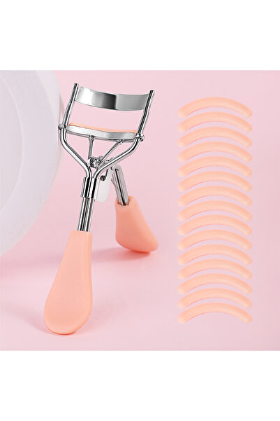 Choice Orange Portable Eyelash Curler with 15 Silicone Pads and Stainless Ste...