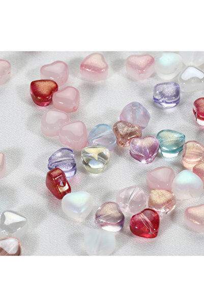Choice4 Colorful 20pcs Colorful Love Heart Beads Aurora Glass Spacer Beads fo...