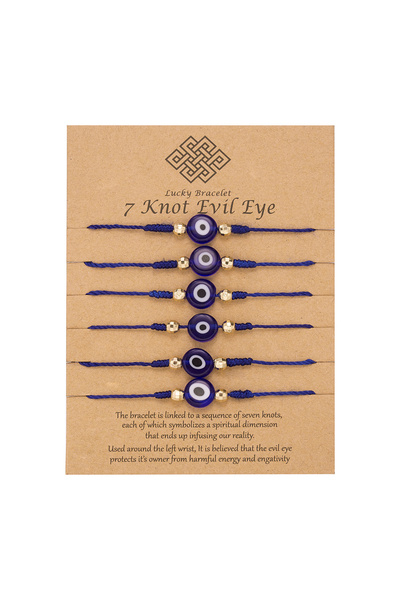 Choice5 BR20Y0116-mix3 Turkish Colorful Evil Eye Bracelets Set 6pcs Men Lucky...