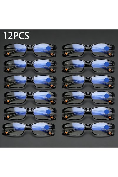 Choice6 +300 12pcs black 12pcs Classic Black Reading Glasses Lightweight, +1....
