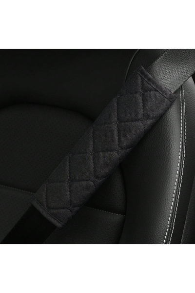 Choice3 black A Linen Embroidered Breathable Fabric Car Seat Belt Shoulder St...