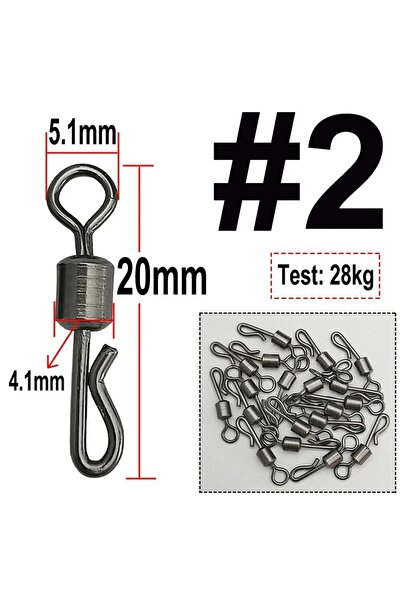Choice size 2 50pcs Bearing Swivel Fishing Connector Q Shaped Quick Change Sw...