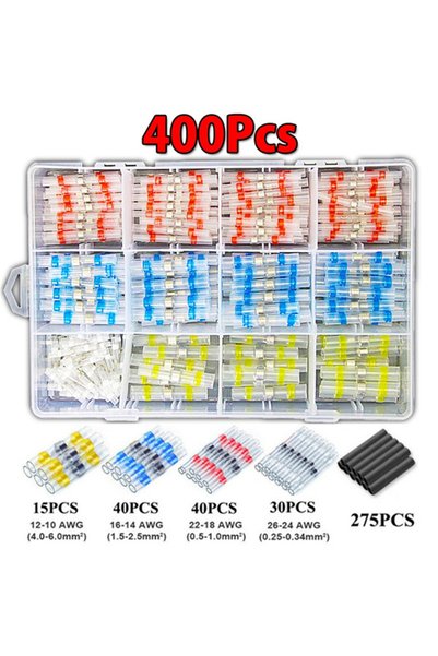 Choice 400pcs Wire Connector Cable Solder Connector Heat Shrink Connectors El...