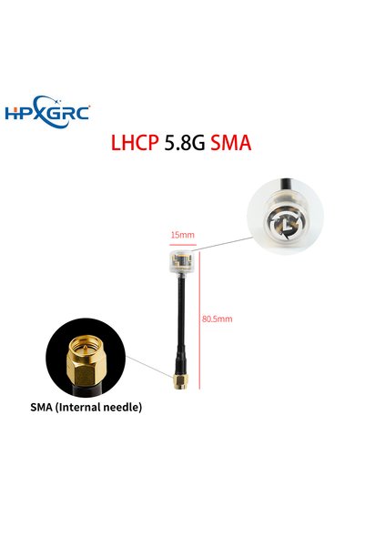 Choice LHCP SMA 80mm HPXGRC 5.8G Black Bear FPV Antenna V2 RHCP/LHCP SMA/UFL/...