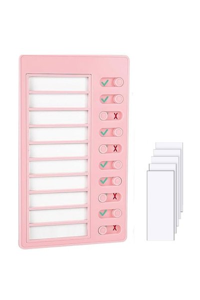 Choice1 Pink 1 pcs Kids Chore Chart with 5 pcs Blank Card,Plastic Checklist B...