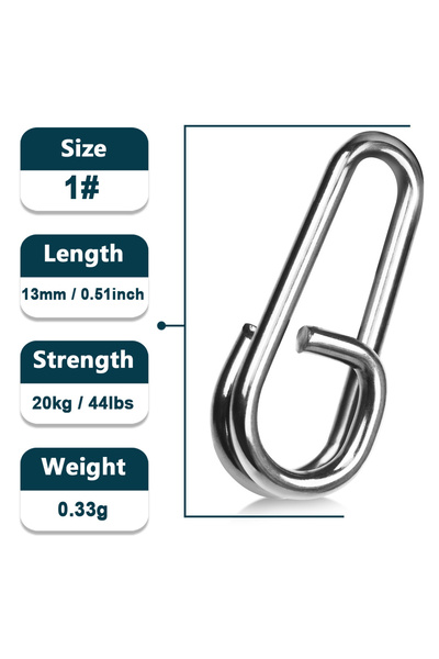 Choice 50Pcs Size1 13mm 20kg Split Rings Fishing Snap 50~200Pcs Fishing Lures...