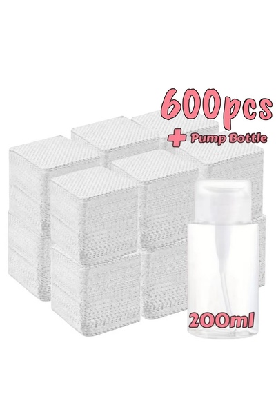 Choice W600pcs -200L bottle 20/600pcs Lint-Free Nail Wipes Gel Cleansing Tiss...
