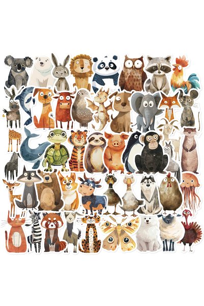 Choice 50PCS 50PCS Cute Strange Watercolor Animals Cartoon Stickers DIY Lapto...