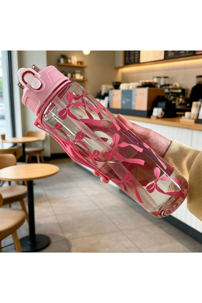 Choice16 Pink Transparent 800ml/27oz Large Capacity Sports Water Bottle Leak ...