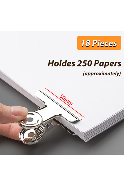 Choice3 50mm 18pcs Stainless Steel Multi-functional Metal Clamp Paper Clips S...