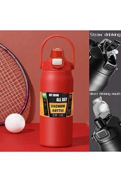 Choice33 1500ml Red Stainless Steel Thermo Bottle 1.5L Large Capacity Thermo ...