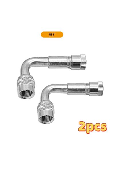 Choice Silver 90 Degree 2Pcs Motorcycle 45 90 135 Degree Angle Bent Valve Ada...