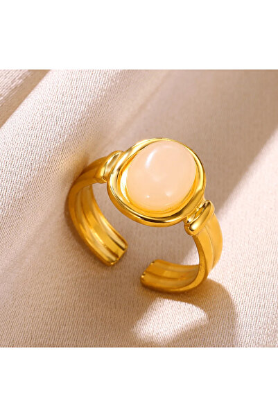 Choice resizable JZ5617G-1 Vintage Oval Opal Rings For Women Gold Color Stain...