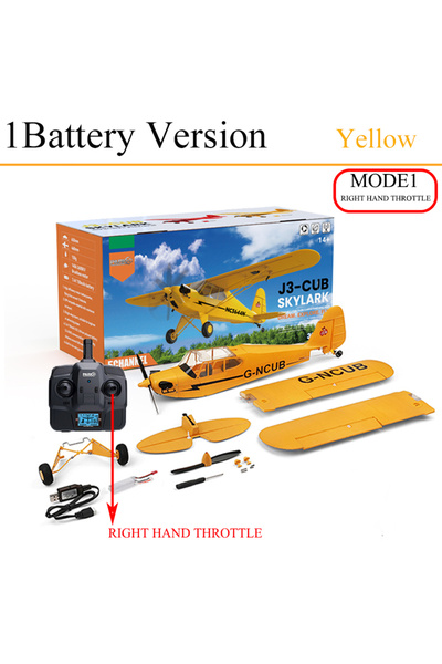 Choice J3-CUB Mode1 New J3-CUB RC Airplane 5CH 2.4G Remote Control Mode1 (Rig...