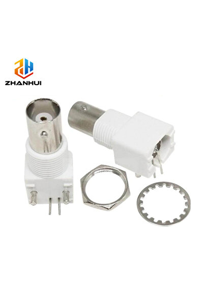 Choice 5pcs BNC Female Right Angle Panel Mount Connector - White Plastic PCB ...