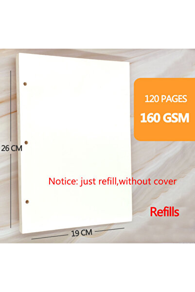 Choice Large-refill19x26cm Retro Spiral Sketchbook Linen Hardcover 120 Pages ...