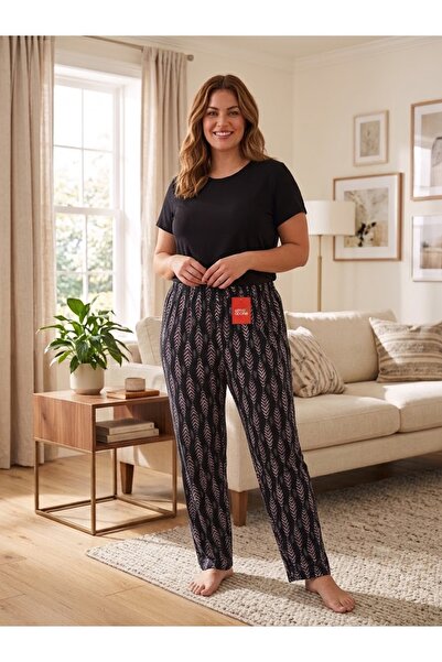elma abone Plus Size Women's Suede Pants with Elastic Waist