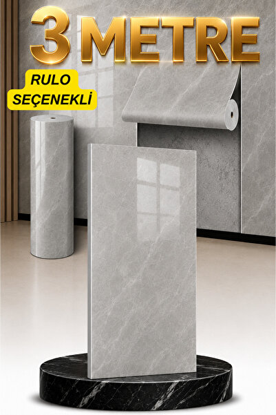 Renkli Duvarlar Shiny 30x60cm Mermer Desenli Yapışkanlı Esnek Karavan Banyo W...
