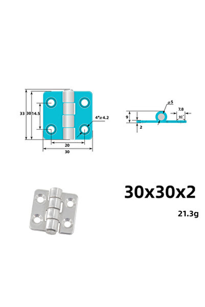 Choice4 Hinge30X30X2 304 Stainless Steel Thickened Hinge Mechanical Equipment...